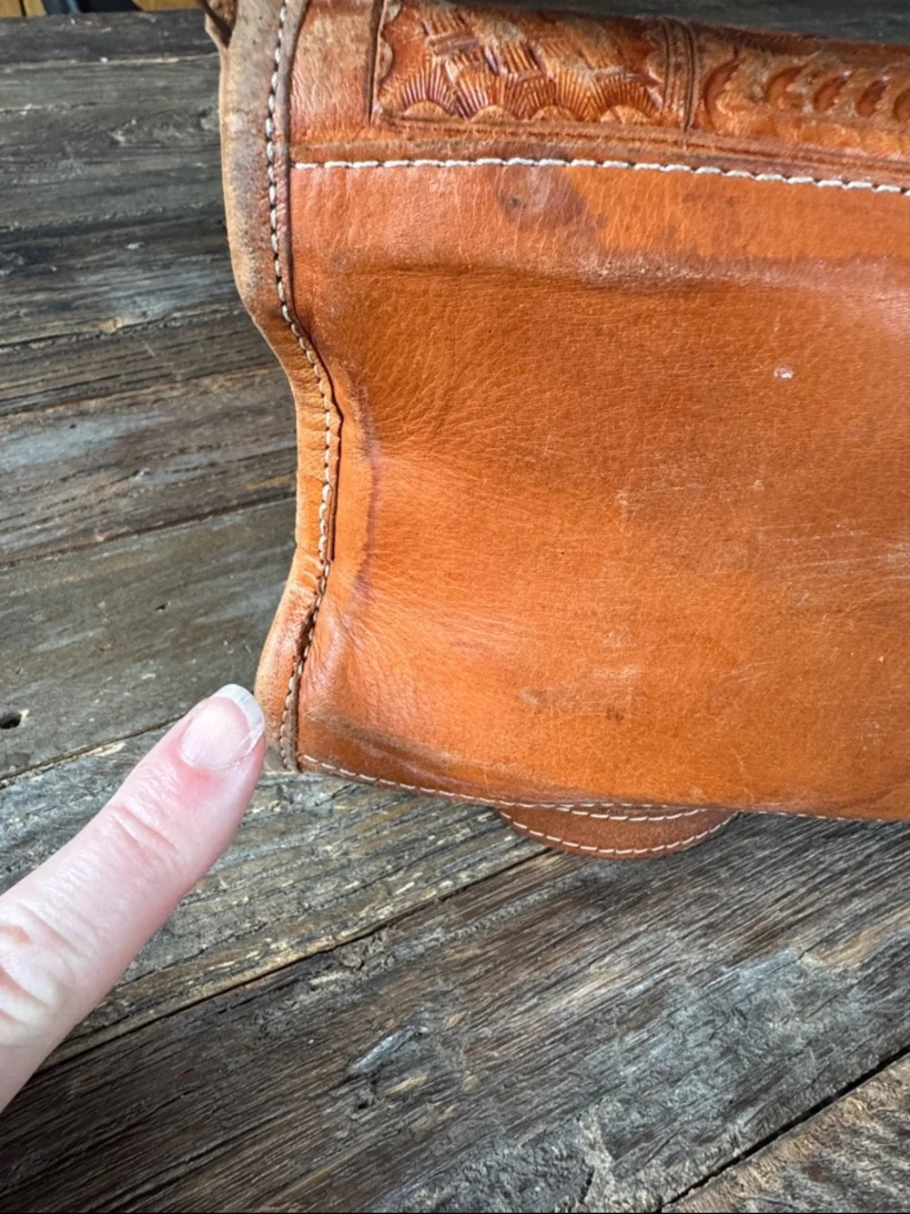 Leaders in leather vintage‎ artisan Paraguayan hand tool satchel with wallet
